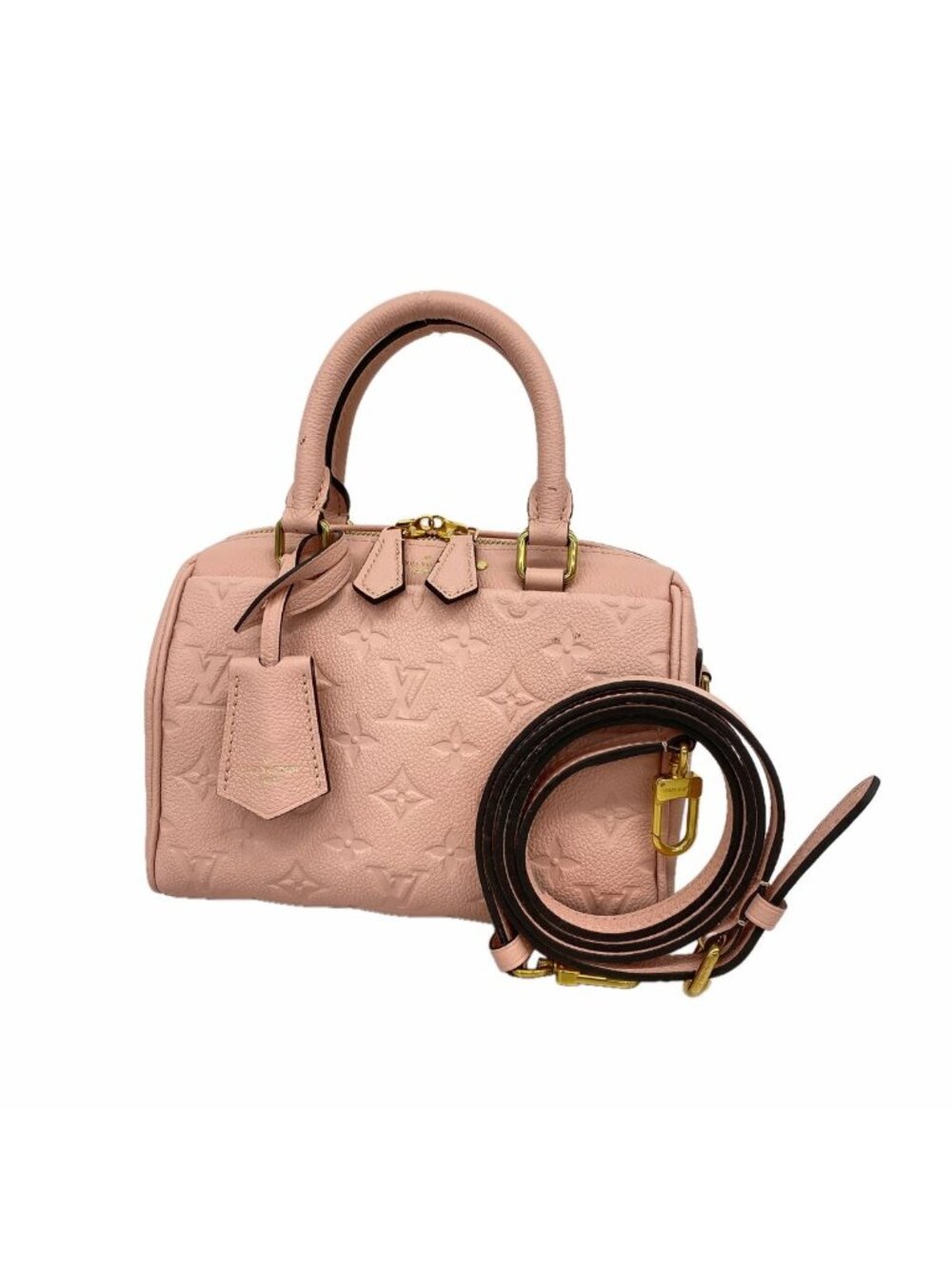 Louis Vuitton Handbag Monogram Empreinte Speedy Bandouliere 20 NM Rose Poudre